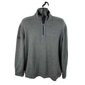 Vintage Polo Ralph Lauren Reversible Rib Sweater 1/4 Zip Cotton Size 2XL Blue